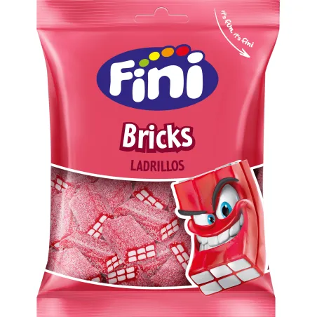 FINI GOMAS TIJOLOS MORANGO PICA 90G