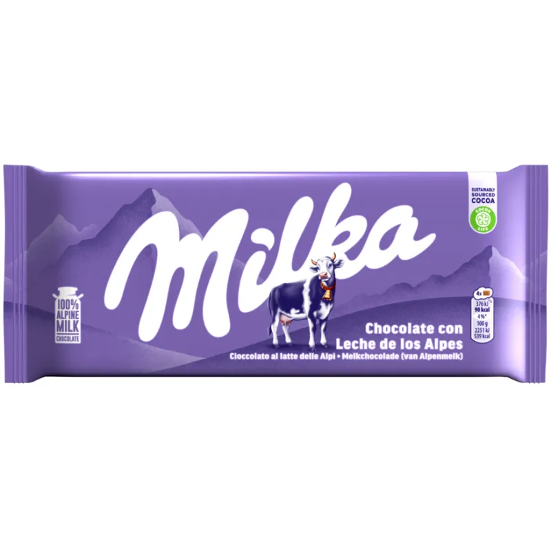 MILKA TABLETE LEITE 90 GRS