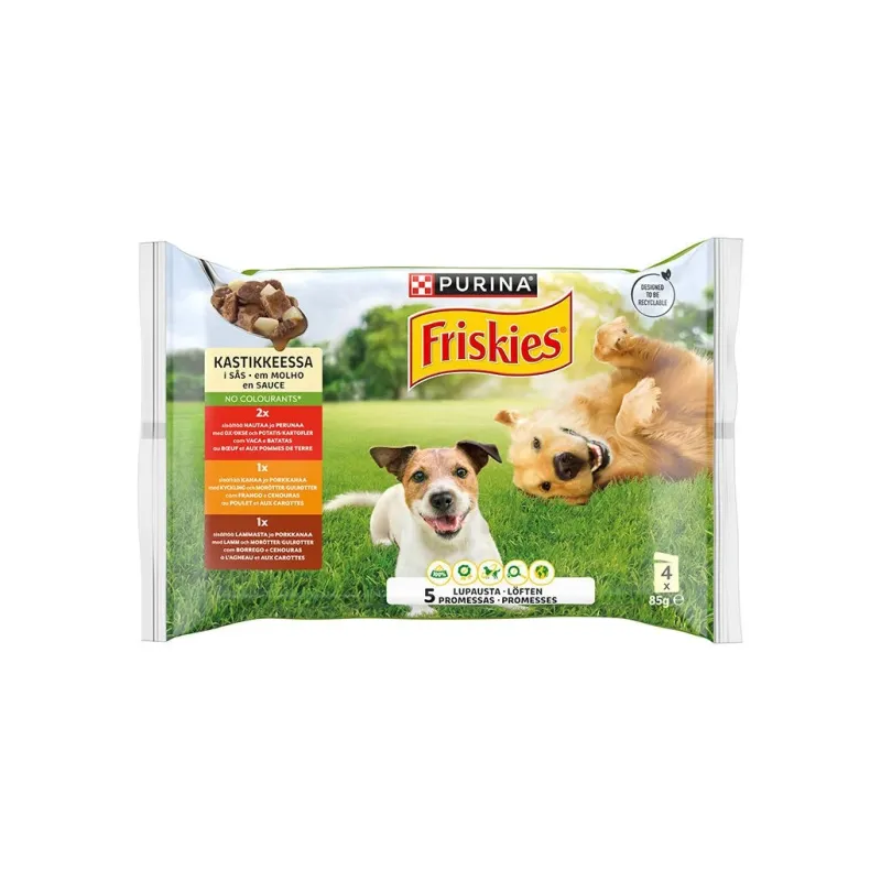 FRISKIES CÃO HUM C/MOLHO 4X85G 