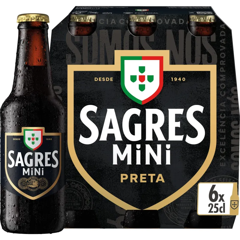 SAGRES MINI PRETA 6X25CL