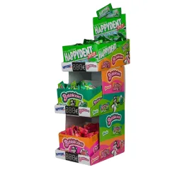 EXPOSITOR DE PASTILHAS BUBBLICIOUS E HAPPYDENT