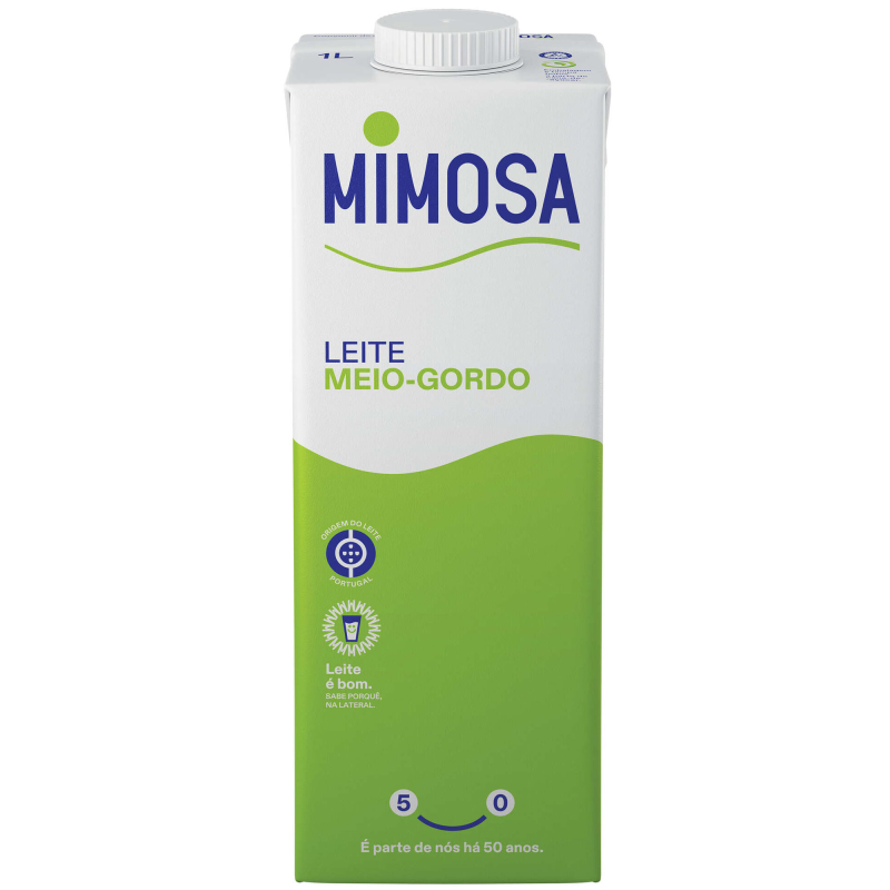 Mimosa Leite UHT Meio Gordo 1L